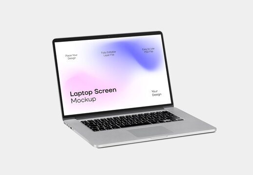Laptop Screen Mockup for Website and App UIUX Display