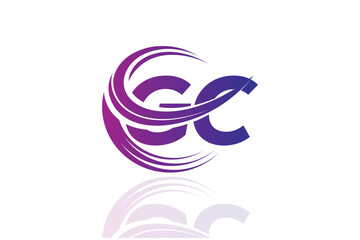 GC Circular Swirl Logo – Modern Gradient Symbol for Business, Corporate & Creative Branding Identity Design