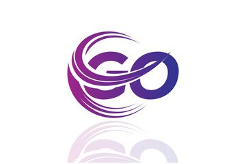 GO Circular Swirl Logo – Modern Gradient Symbol for Business, Corporate & Creative Branding Identity Design