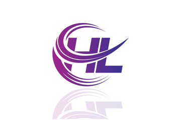 HL Circular Swirl Logo – Modern Gradient Symbol for Business, Corporate & Creative Branding Identity Design