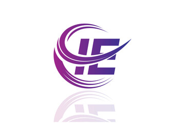 IE Circular Swirl Logo &ndash; Modern Gradient Symbol for Business, Corporate & Creative Branding Identity Design