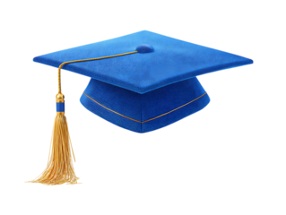 Blue graduation cap