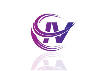 IV Circular Swirl Logo – Modern Gradient Symbol for Business, Corporate & Creative Branding Identity Design