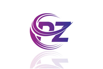 PZ Circular Swirl Logo – Modern Gradient Symbol for Business, Corporate & Creative Branding Identity Design