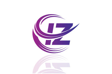 IZ Circular Swirl Logo – Modern Gradient Symbol for Business, Corporate & Creative Branding Identity Design