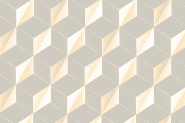 3D gold paper craft tetrahedron patterned background design element