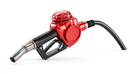 3D model of a red gas pump nozzle