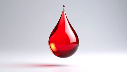 Obraz premium Red liquid droplet on a light background