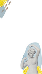 Mixed media art png nude lady background