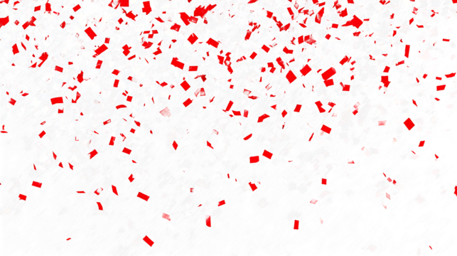 red and white confetti rain isolated on transparent background ,png black friday big sale shopping social media design element