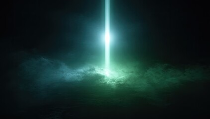 Fototapeta premium Bright beam piercing dark clouds