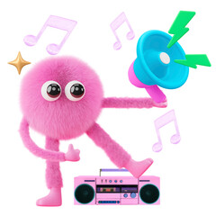 Music monster png sticker, mixed media transparent background © Rawpixel.com