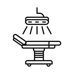 Operation table vector illustration minimal line art icon