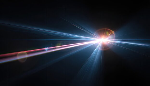 Abstract light burst radiating from a central point