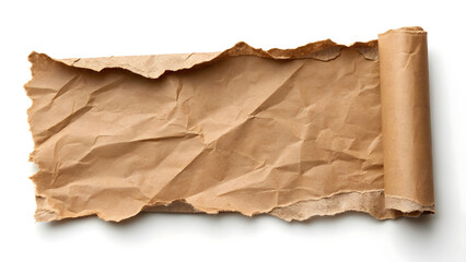 Blank vintage parchment paper with a torn, burnt edge texture, perfect for an antique scroll manuscript