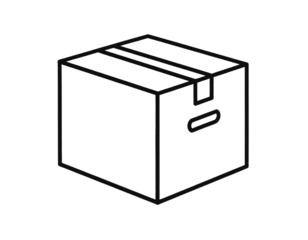  Closed Office Box with Handle Holes, Angled 3D Perspective Outline, Bold Stroke Icon