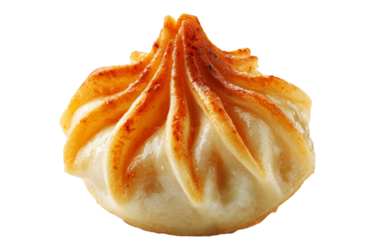 Australia dim sum deep fried dumpling topped with sesame, isolated isolated on white transparent background, concept of Asian cuisine