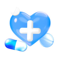 Obraz premium PNG 3D medical heart, element illustration, transparent background