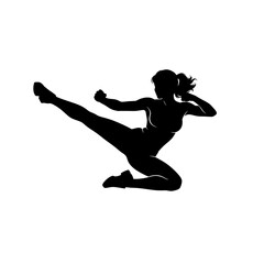 woman jumping vector illustration