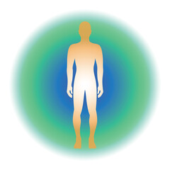 Human body energy green aura