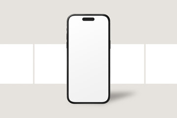 Phone screen mockup png social media post design, transparent background