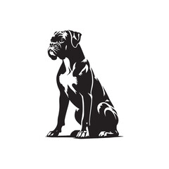Boxer Dog Vector Silhouette – Strong Athletic Canine Outline Design, Perfect for Pet Lovers, Guard Dog Art, Logos, Prints, Home Decor, Illustrations, and Graphic Projects

