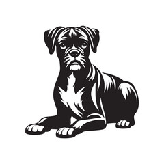 Boxer Dog Vector Silhouette – Strong Athletic Canine Outline Design, Perfect for Pet Lovers, Guard Dog Art, Logos, Prints, Home Decor, Illustrations, and Graphic Projects
