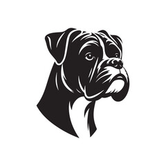 Boxer Dog Vector Silhouette – Strong Athletic Canine Outline Design, Perfect for Pet Lovers, Guard Dog Art, Logos, Prints, Home Decor, Illustrations, and Graphic Projects
