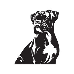 Boxer Dog Vector Silhouette – Strong Athletic Canine Outline Design, Perfect for Pet Lovers, Guard Dog Art, Logos, Prints, Home Decor, Illustrations, and Graphic Projects
