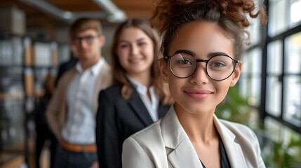 School children doing a day at the office working as young business entrepreneurs