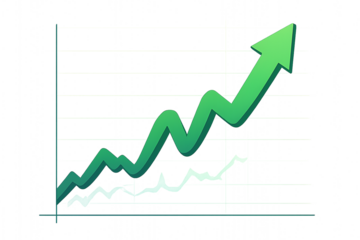 green arrow graph stock market growth up trend concept of business growth stock market profit