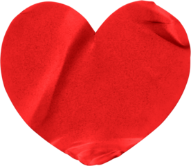 red heart shape sticker isolated on white background