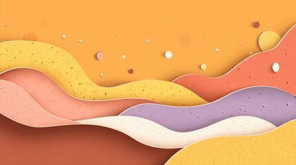 Layered, wavy, colorful paper design
