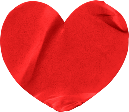 red heart shape sticker isolated on white background