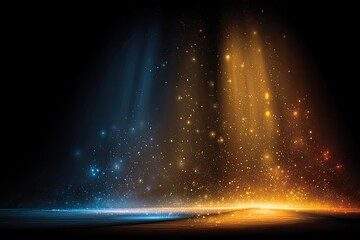 Abstract light show on dark stage