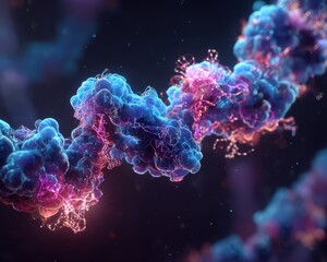 Abstract Glowing Dna Molecular Structure