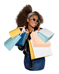 Fototapeta na wymiar Woman shopping png sticker, transparent background
