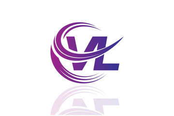  VL Circular Swirl Logo – Modern Gradient Symbol for Business, Corporate & Creative Branding Identity Design
