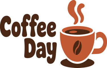Celebrate Coffee Day with a Warm Brew Festive Coffee Cup Illustration for a Special Day