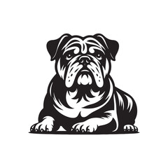 Bulldog Dog Vector Silhouette – Iconic Sturdy Canine Outline Artwork, Perfect for Pet Lovers, Breed Illustrations, Logos, Prints, Home Decor, Graphic Design, and Creative Projects
