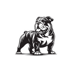 Bulldog Dog Vector Silhouette – Iconic Sturdy Canine Outline Artwork, Perfect for Pet Lovers, Breed Illustrations, Logos, Prints, Home Decor, Graphic Design, and Creative Projects
