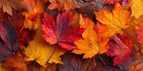 Vibrant autumn leaves colorful fall foliage background image red leaf brown photo orange yellow.