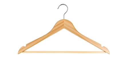Wooden Coat Hanger Isolated on White Background