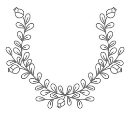 Png ornament badge in decorative botanical style