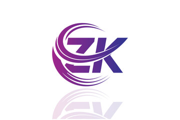 ZK Circular Swirl Logo &ndash; Modern Gradient Symbol for Business, Corporate & Creative Branding Identity Design