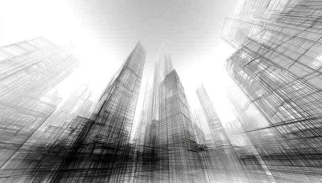 Abstract city architecture - Powered by Adobe