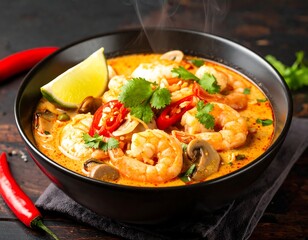 Delicious Tom Yum Soup with Shrimp A Spicy Thai Delight