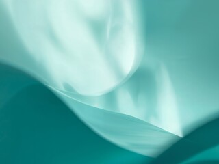 Abstract Waves of Tranquility. A Serene Green and White Gradient Landscape