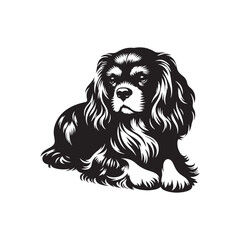 Cavalier King Charles Spaniel Vector Silhouette – Elegant Toy Breed Outline, Perfect for Dog Lovers, Pet Art, Logos, Prints, Graphic Design, Illustrations, Home Decor, and Creative Projects
