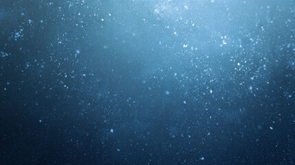 Frozen ice background with heavy frost textures, deep arctic blue, scattered large snowflakes